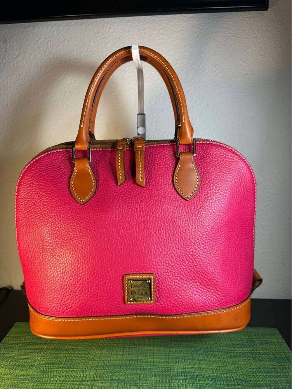 Dooney & Bourke Pebble Grain Zip Zip Satchel – Hot Pink / Fuchsia